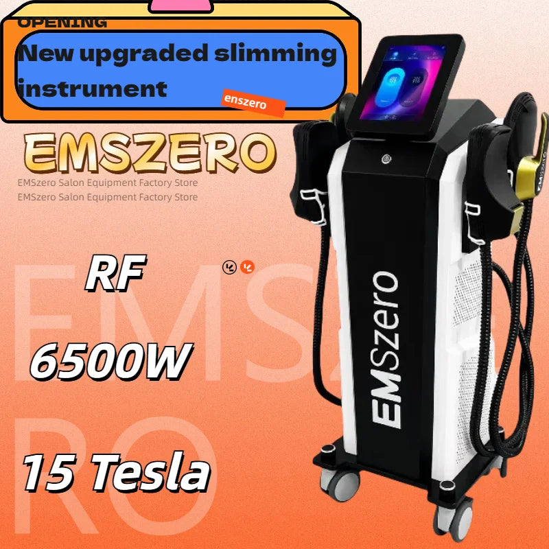 EMSzero NEO 15T/6500W Spier Stimulator voor proffesioneel en continu gebruik in praktijk of fysio - Electromagnetische Lichaam Vormgevings Machine voor Vetverlies, Dunner worden/ afvallen & 200Hz Training