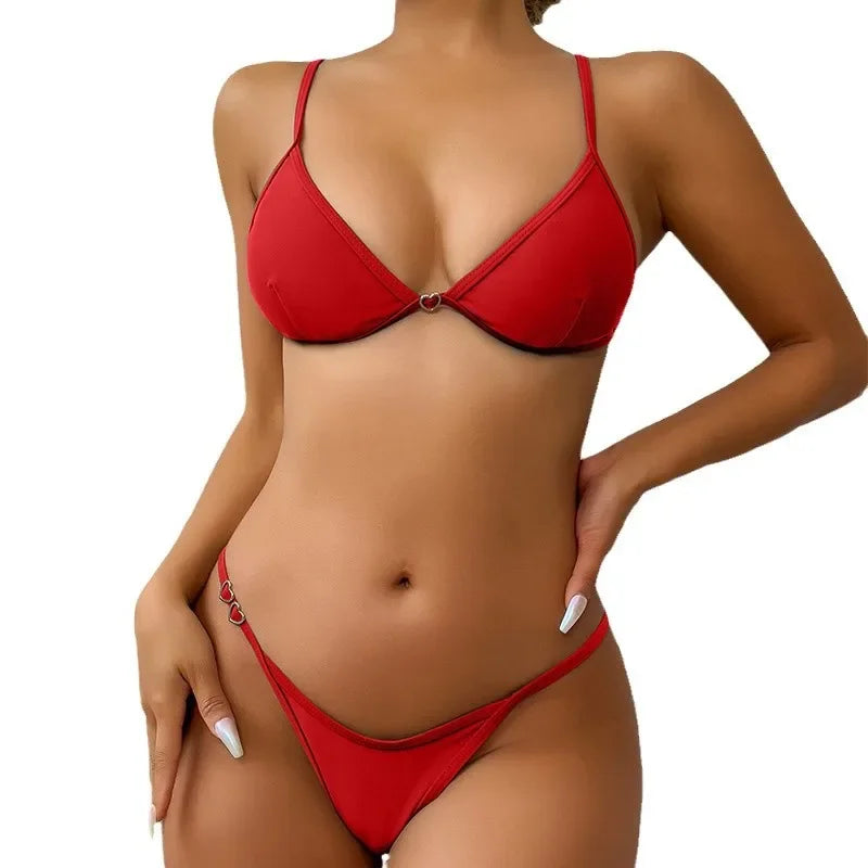 2025 Split Multi-color Dames Badpak Sexy Effen Kleur