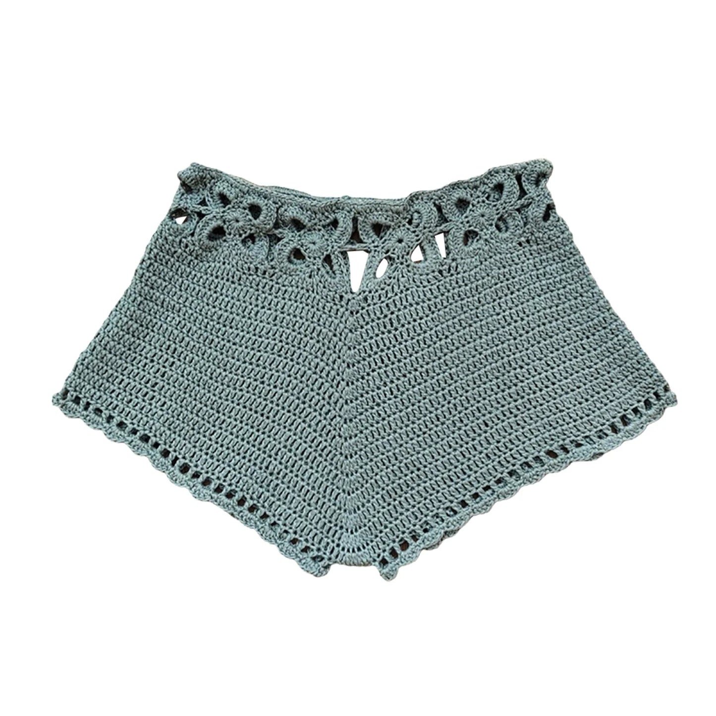 Zwemshorts voor dames, gehaakt, strandshorts met trekkoord, zomerzwempak