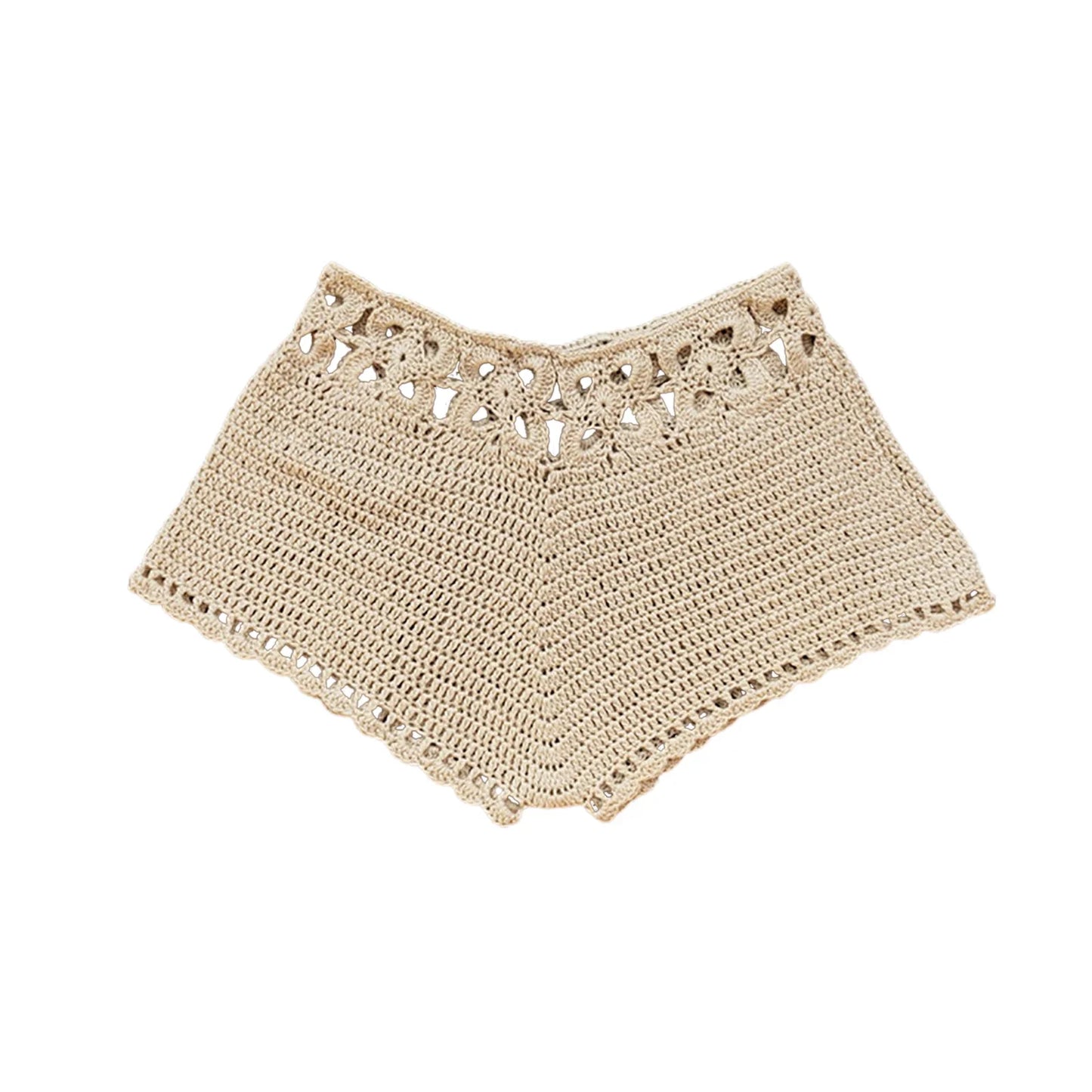 Zwemshorts voor dames, gehaakt, strandshorts met trekkoord, zomerzwempak