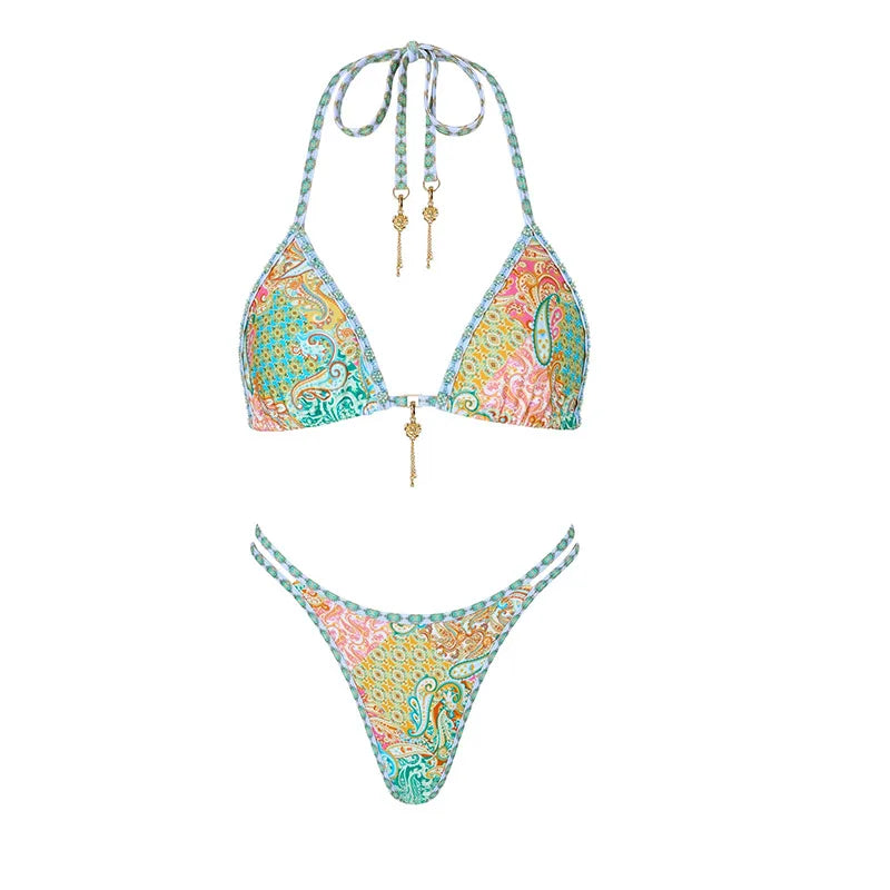 Beach Printed Bikini rokje Set
