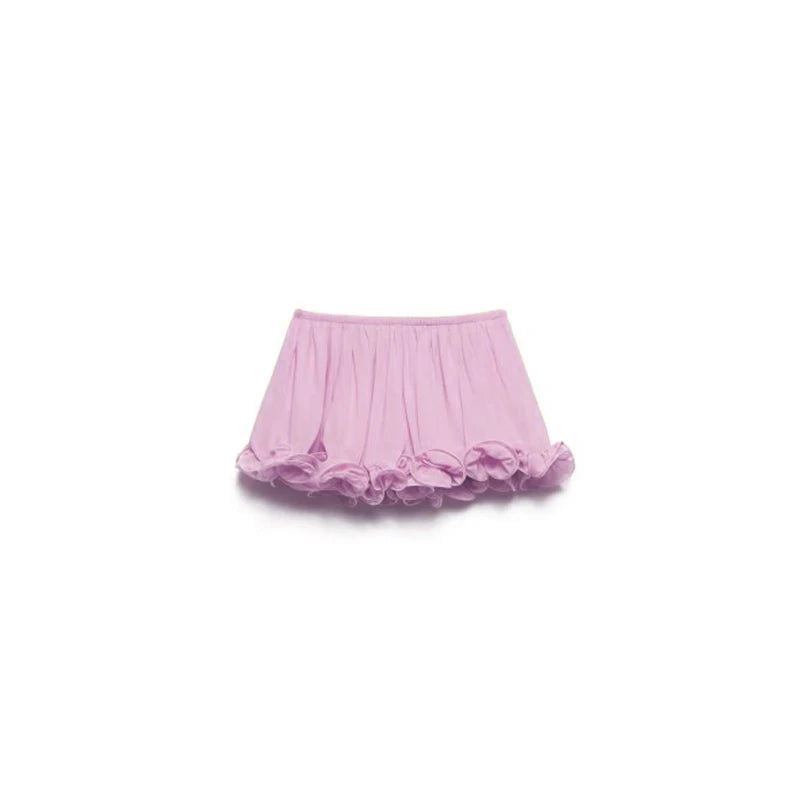 Nieuwe effen chiffon vakantie tweedelige sexy mouwloze zoom top & rok geplooid