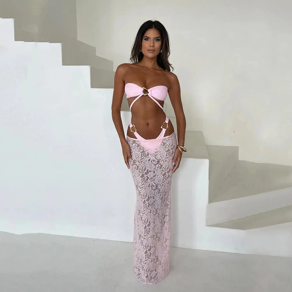 Bandeau 3 Pieces Bikini 2025 Swimming Suit