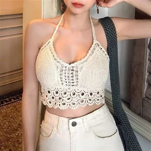 2025 Crop Tops Retro Wild Sexy Spaghetti Band Tanktop Ingebouwde BH