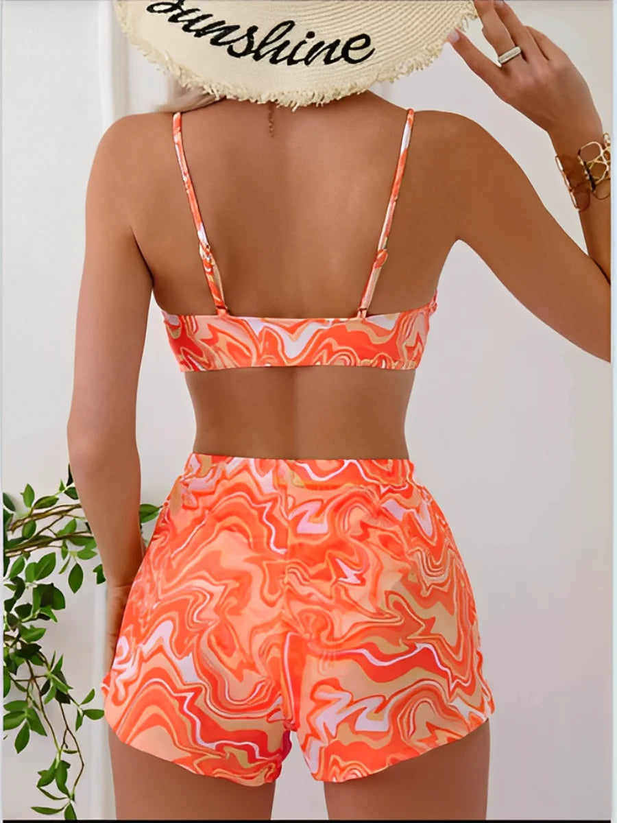Sexy Bikini 2025 3-delige badmode met hoge taille, badpakken, zwemkleding, zomerstrandkleding