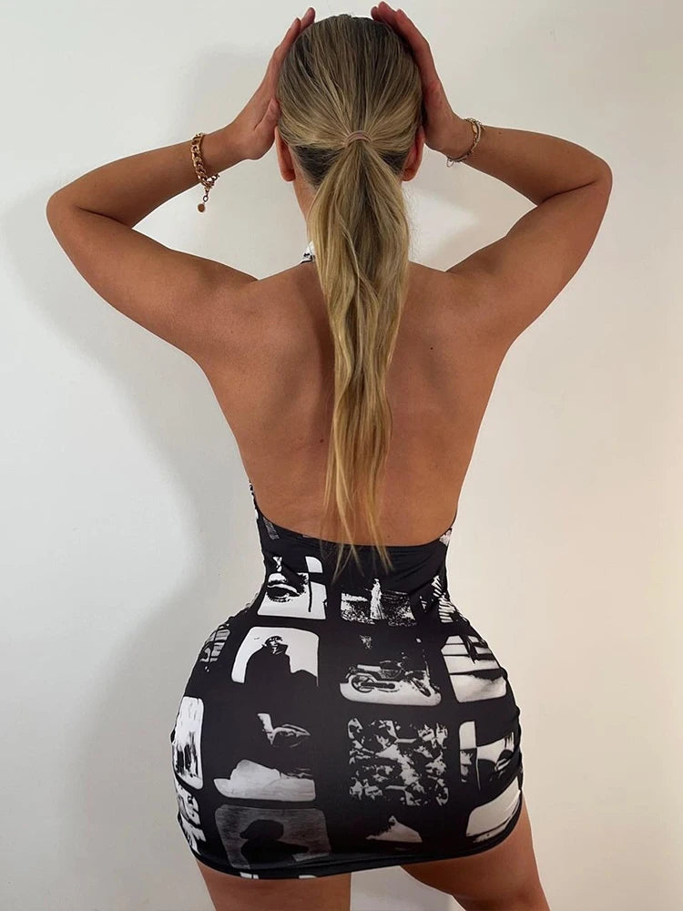 Dulzura Sexy damesjurk -Tie Dye Print Mouwloos Rugloos