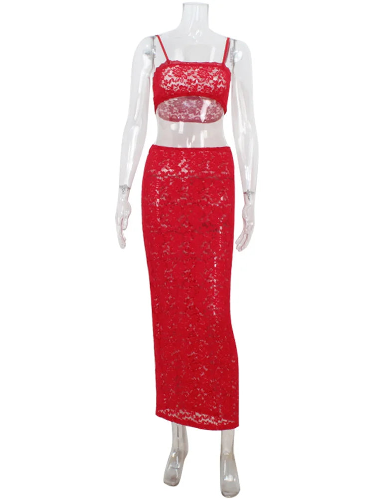 Sexy Lace Sets Sleeveless Elegant