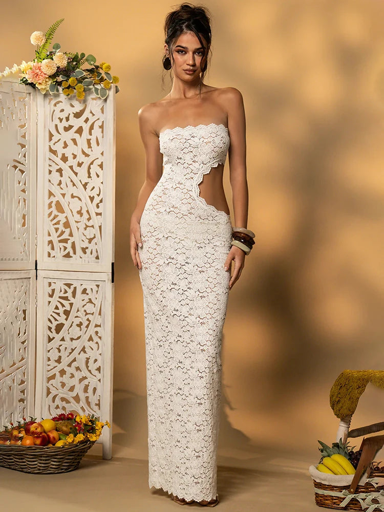 Mozision Off-shoulder Backless Sexy Maxi Dress
