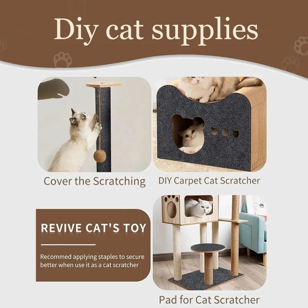 Zelfklevende kattenkrabmat Trimbaar kattentapijt Kat krabtapijt Hoekmuur Kat DIY Scratch Sofa Meubelbeschermer
