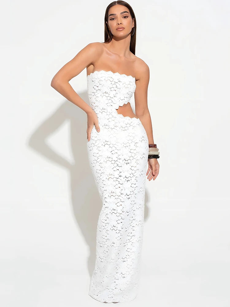 Mozision Off-shoulder Backless Sexy Maxi Dress