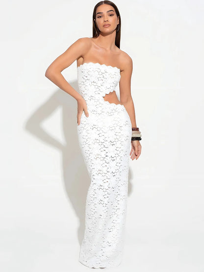 Mozision Off-shoulder Backless Sexy Maxi Dress