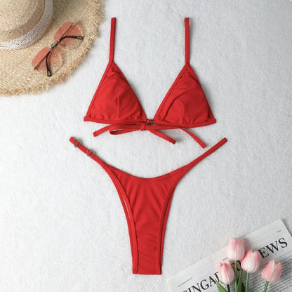 2025 Split Multi-color Dames Badpak Sexy Effen Kleur