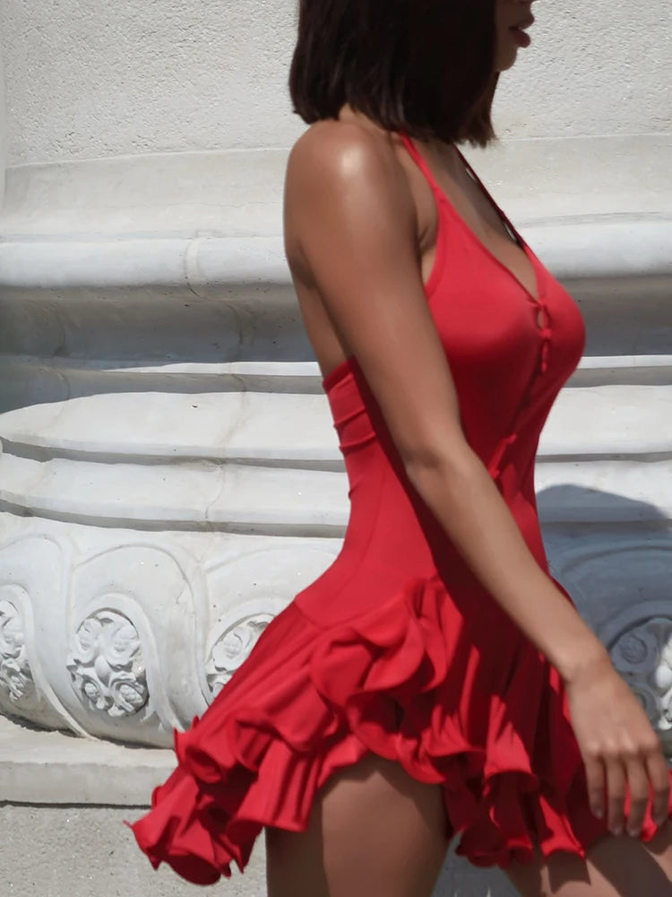 Sibybo Sleeveless Mini Dress Backless