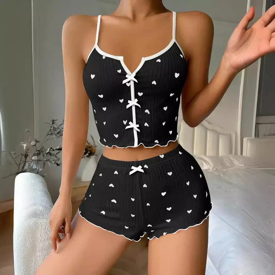 Dames nachtkleding casual huiskleding -sexy camisole vest met shorts