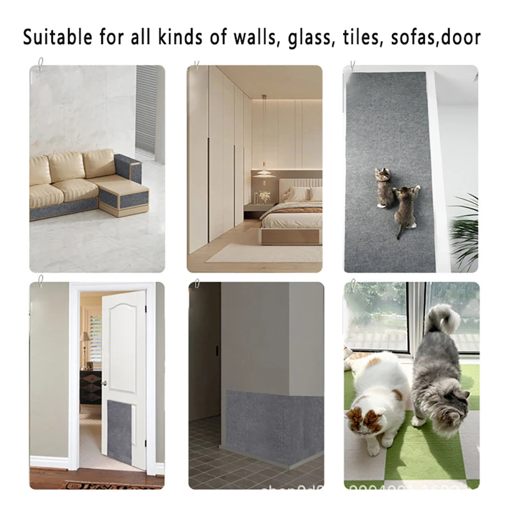 Zelfklevende kattenkrabmat Trimbaar kattentapijt Kat krabtapijt Hoekmuur Kat DIY Scratch Sofa Meubelbeschermer