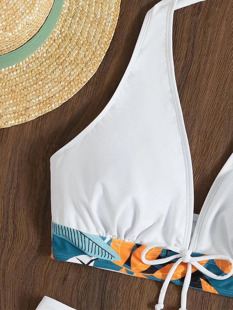 Halterbikiniset, korte badpak, hoge taille